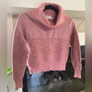 Vintage Pink Barbiecore Cowl Neck Sweater